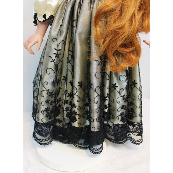 The Doll Maker & Friends Linda Rick Porcelain Raven Stand 24" Red hair Green Eye - Picture 5 of 16